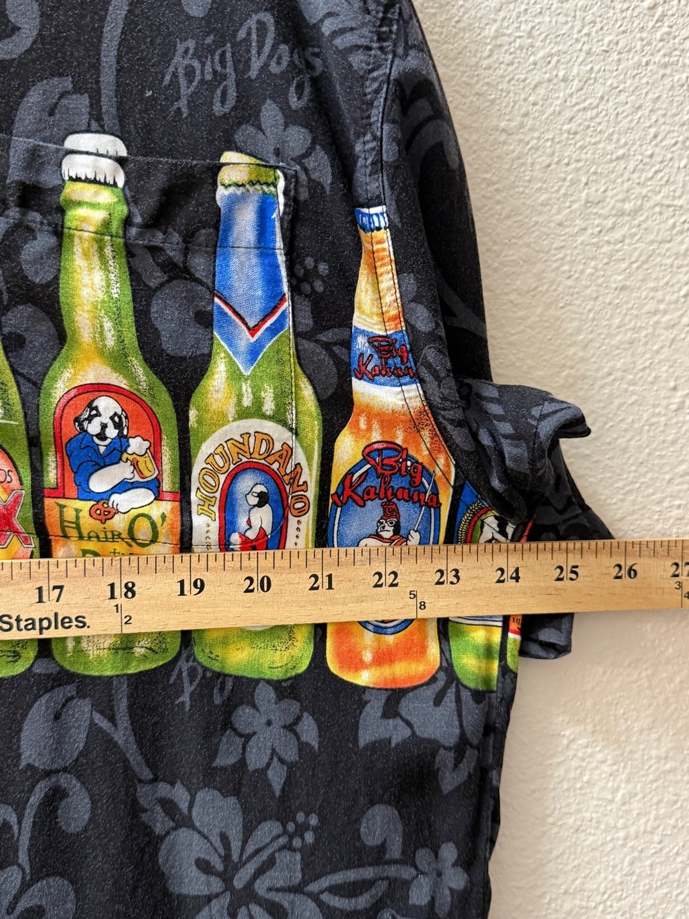 Big Dogs Beer Bottles Rayon Hawaiian Shirt Large - Picture 5 of 7